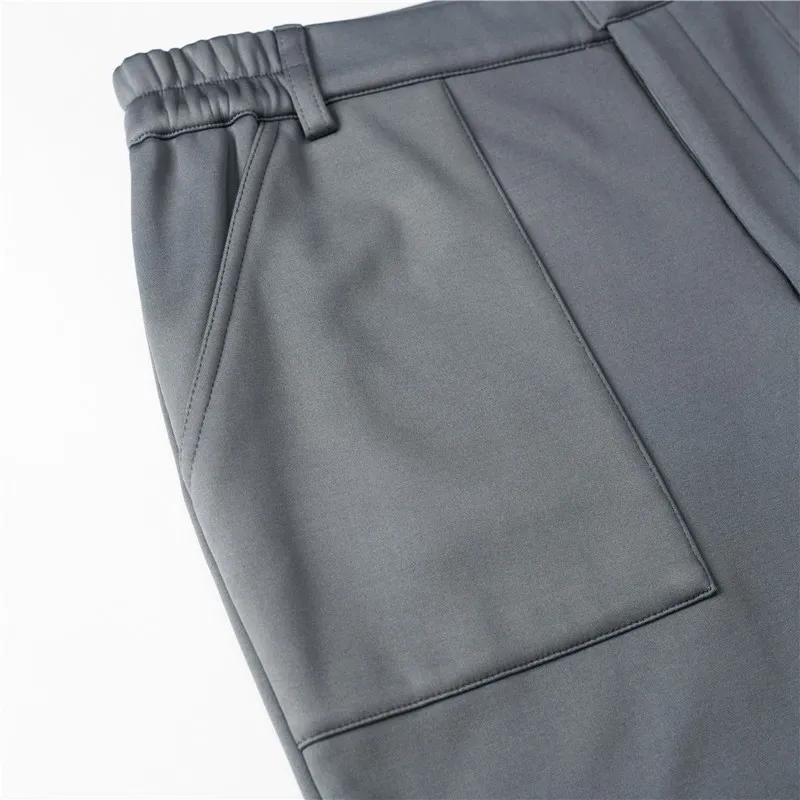 Осенняя и зимняя загущенная пара свободные спортивные брюки11